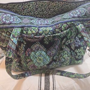 Vera Bradley Quilted Shoulder Bag in Green, Teal & Purple Paisley